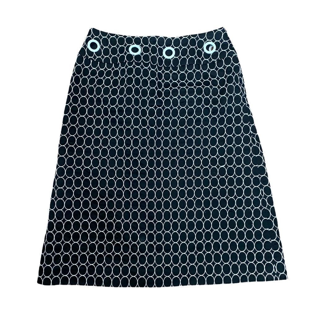 Carlisle Black Geometric A Line Skirt 0